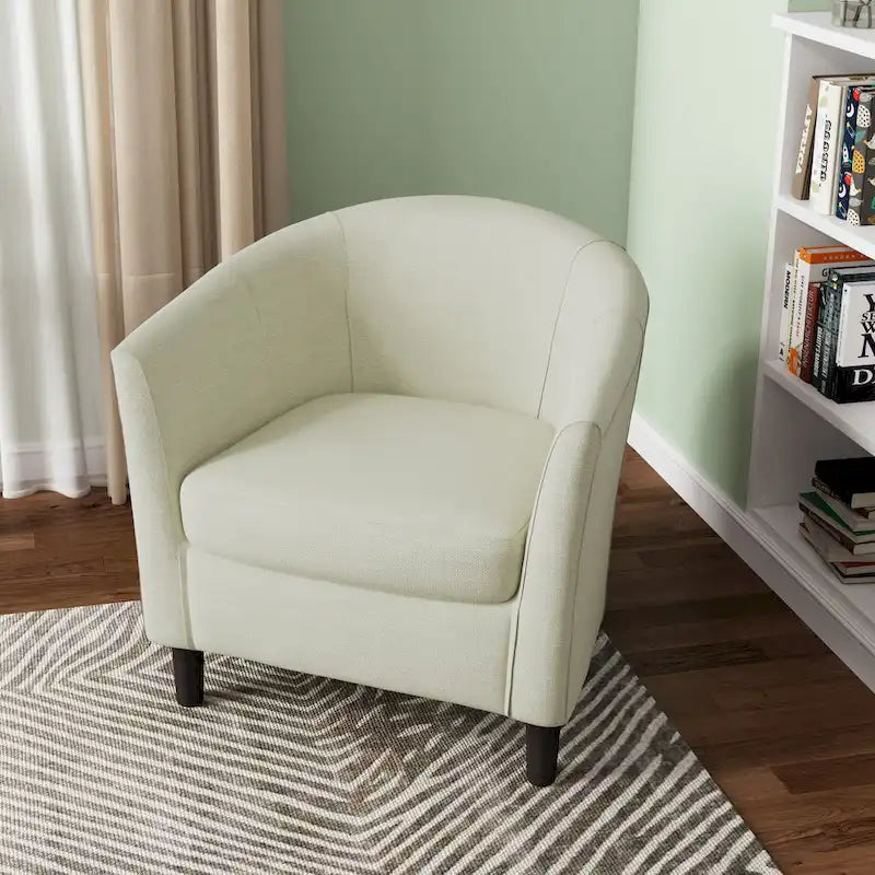 Fauteuil d'appoint rembourré de style tonneau