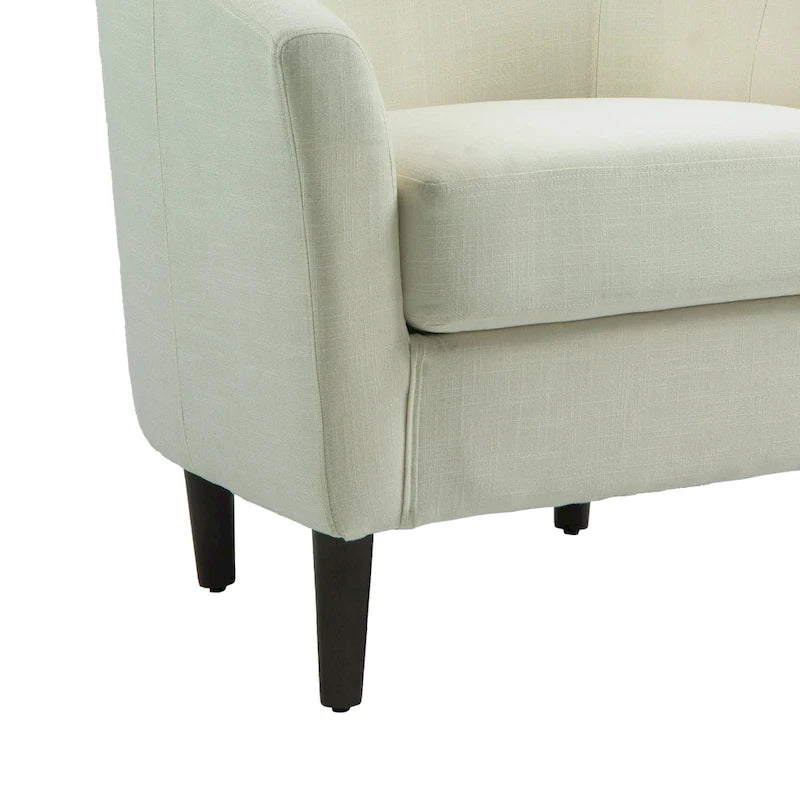 Fauteuil d'appoint rembourré de style tonneau