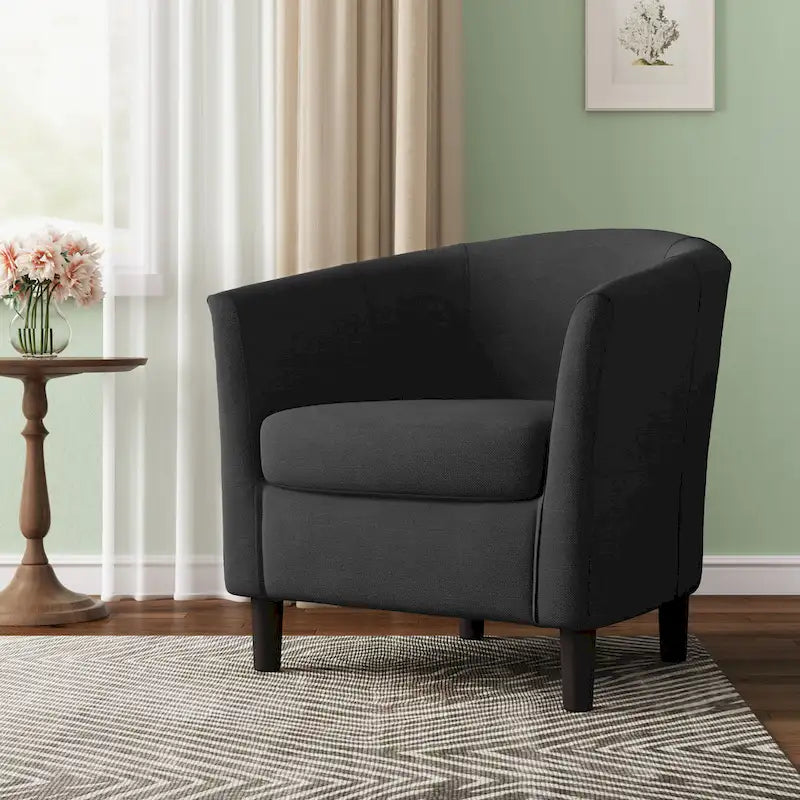 Fauteuil d'appoint rembourré de style tonneau