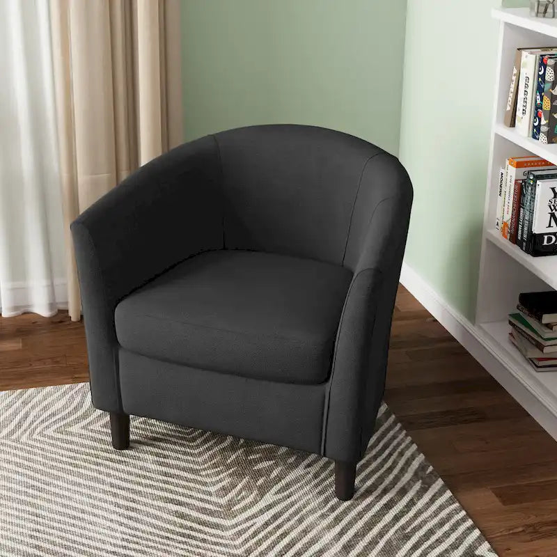 Fauteuil d'appoint rembourré de style tonneau