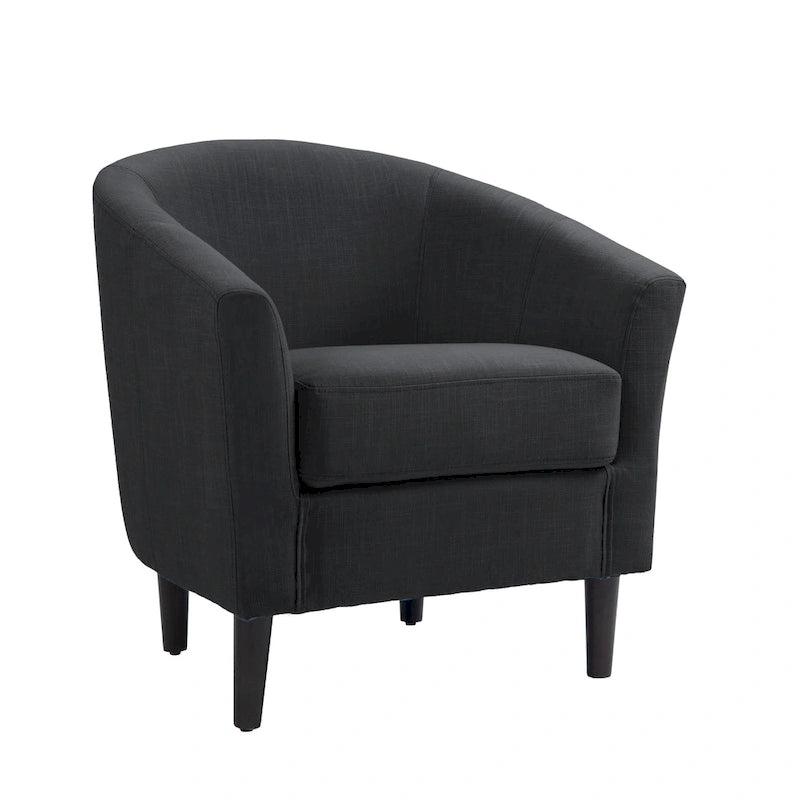 Fauteuil d'appoint rembourré de style tonneau
