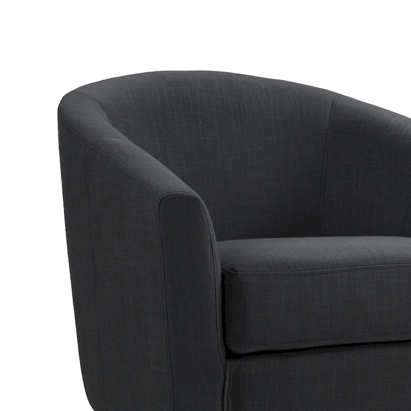 Fauteuil d'appoint rembourré de style tonneau