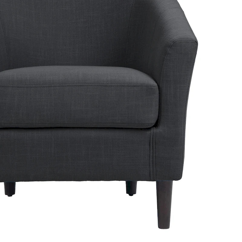 Fauteuil d'appoint rembourré de style tonneau