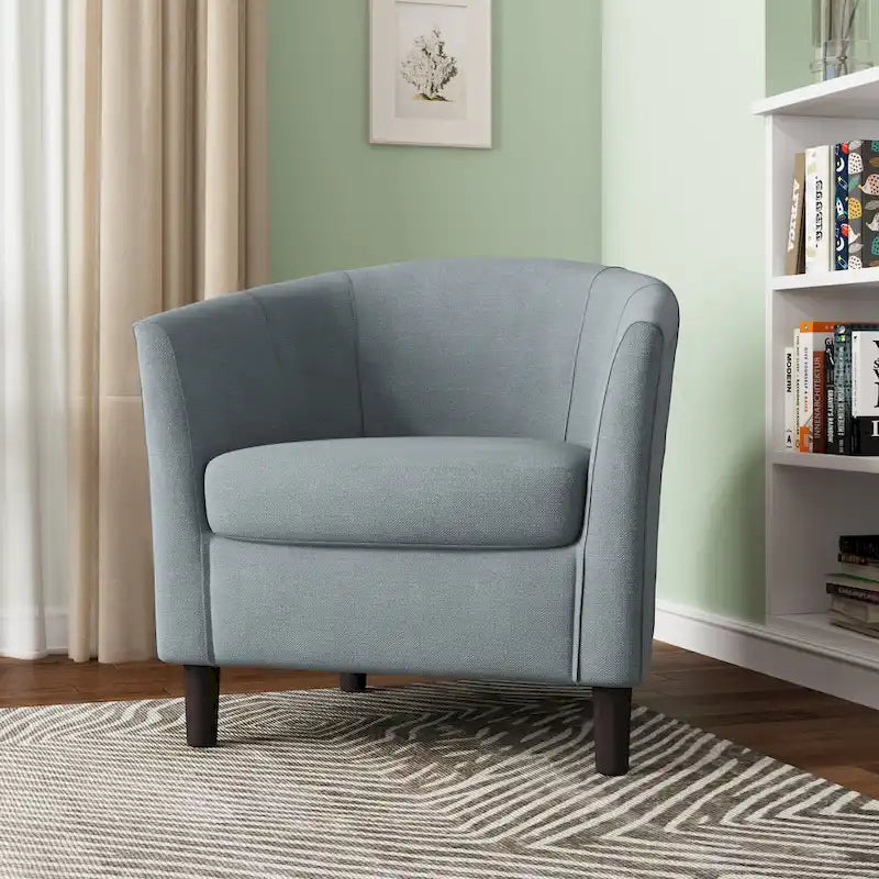 Fauteuil d'appoint rembourré de style tonneau