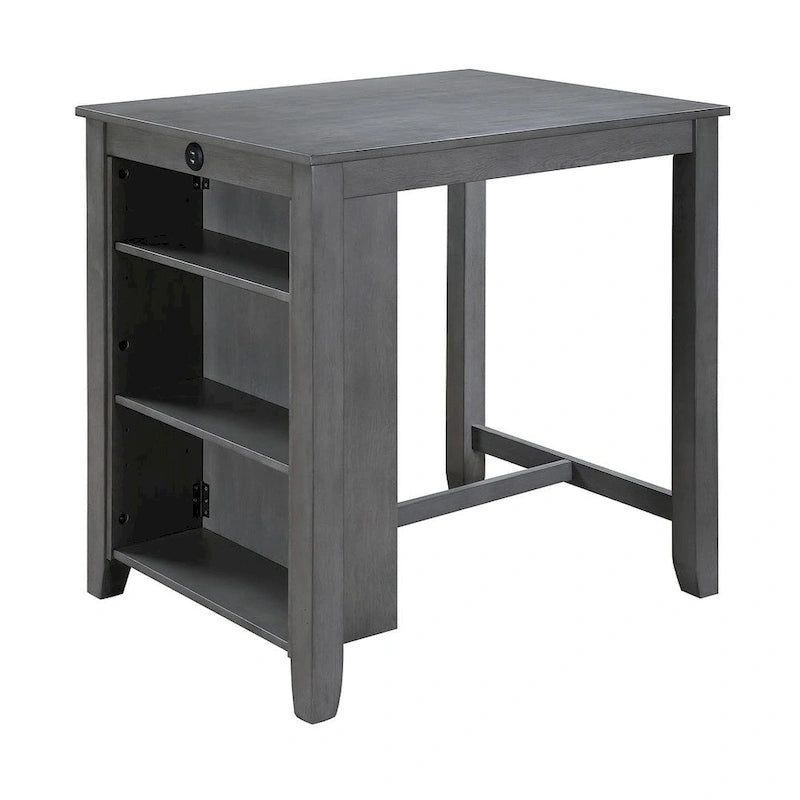 Table de salle à manger hauteur comptoir avec étagère de rangement