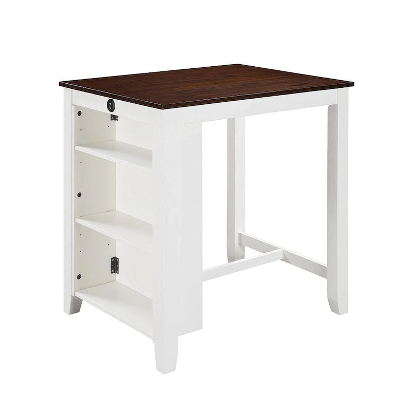 Table de salle à manger hauteur comptoir avec étagère de rangement