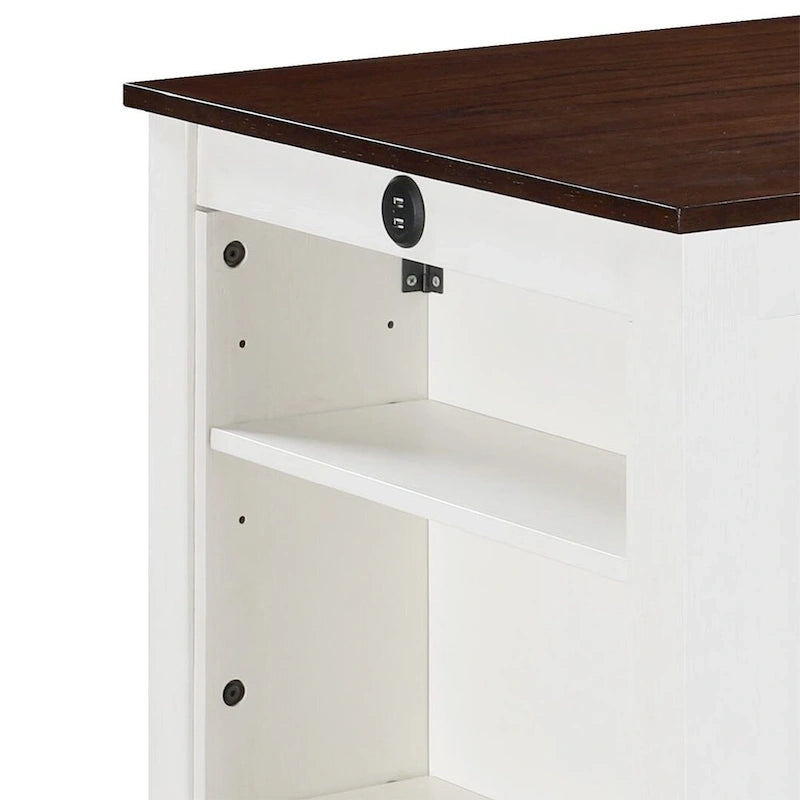 Table de salle à manger hauteur comptoir avec étagère de rangement