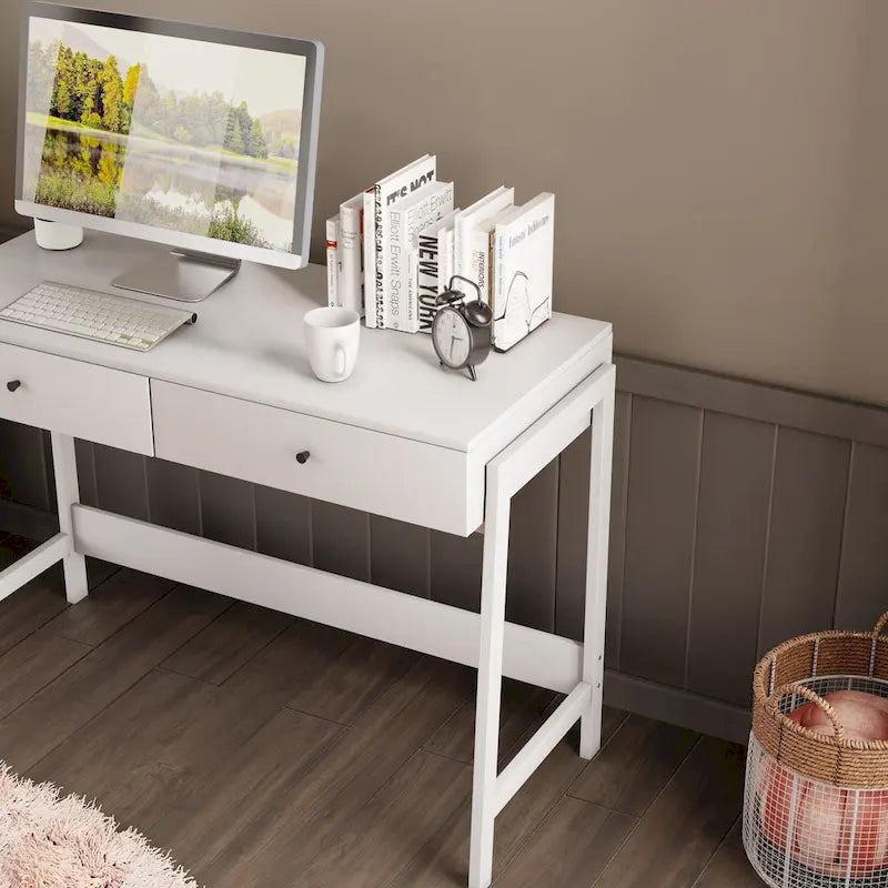 Bureau informatique moderne avec 2 tiroirs