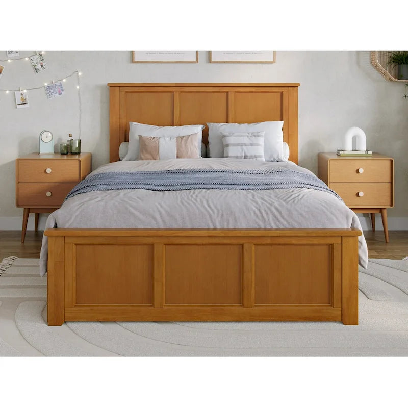 Lit plate-forme en bois massif avec lit gigogne - Grand lit