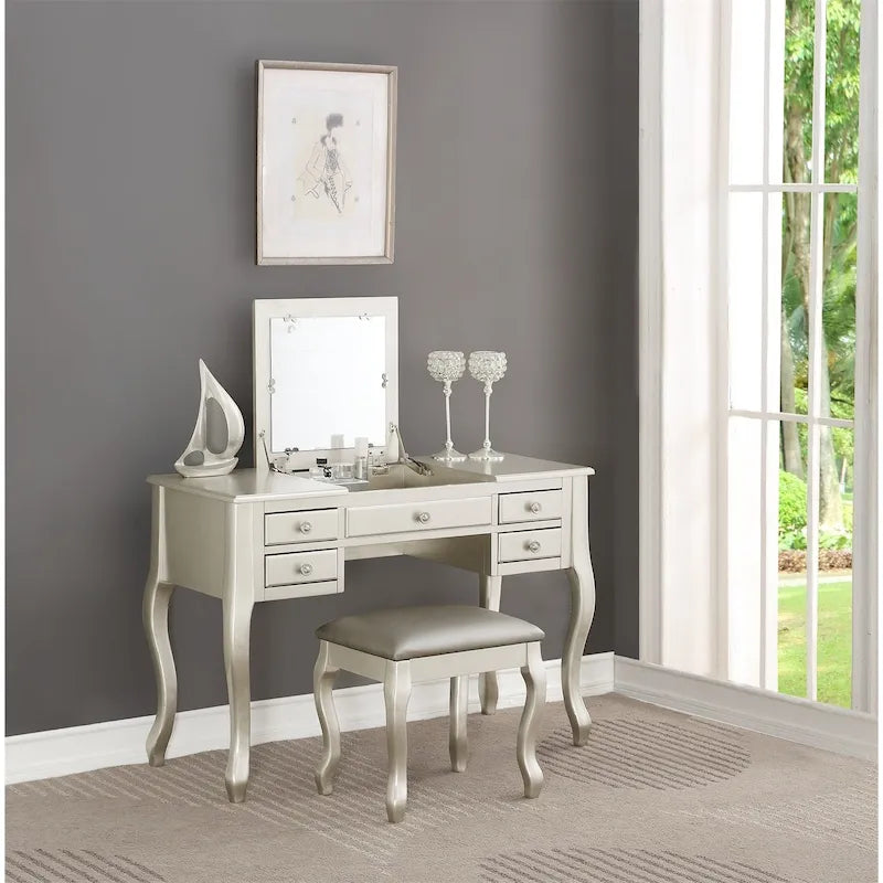 Coiffeuse avec miroir relevable