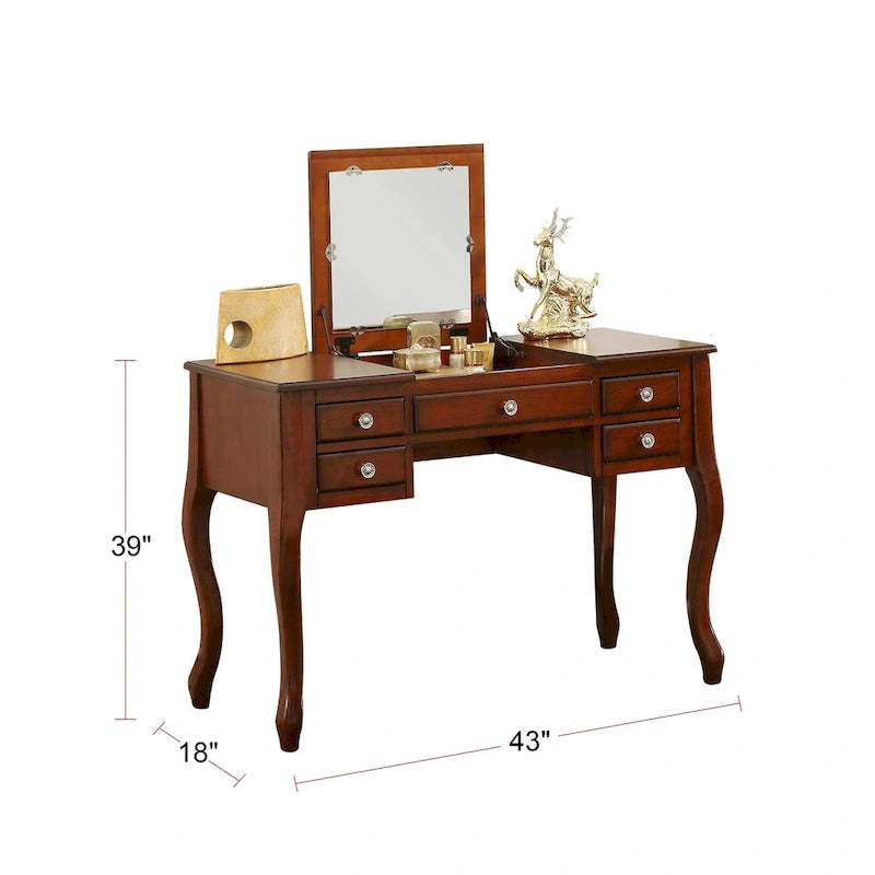 Coiffeuse avec miroir relevable