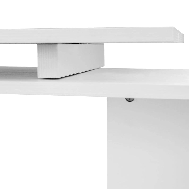 Bureau d'ordinateur d'angle rotatif de 55" : Poste de travail en L avec étagères de rangement