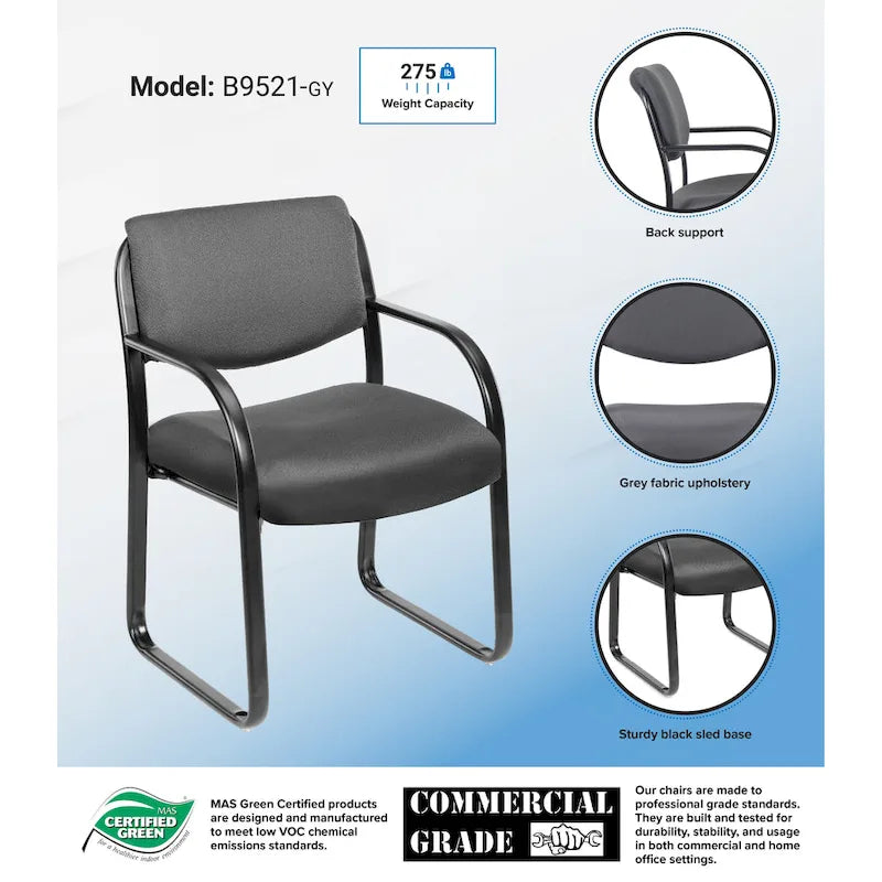 Chaise visiteur en tissu à structure métallique