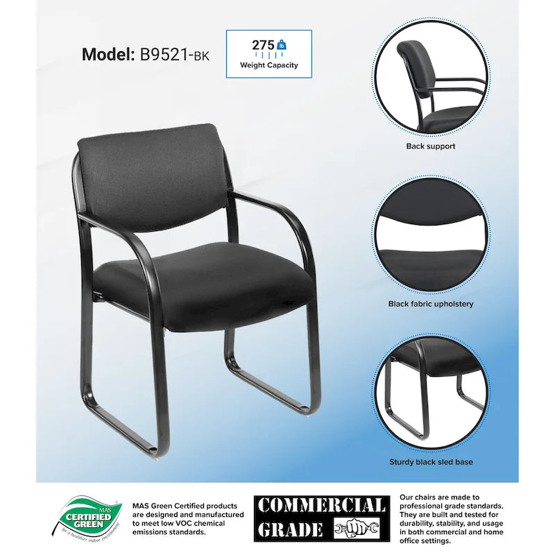 Chaise visiteur en tissu à structure métallique