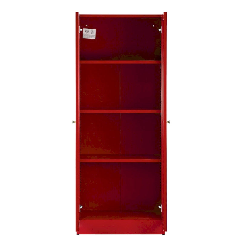 Meuble métallique rouge à portes françaises de 150 cm