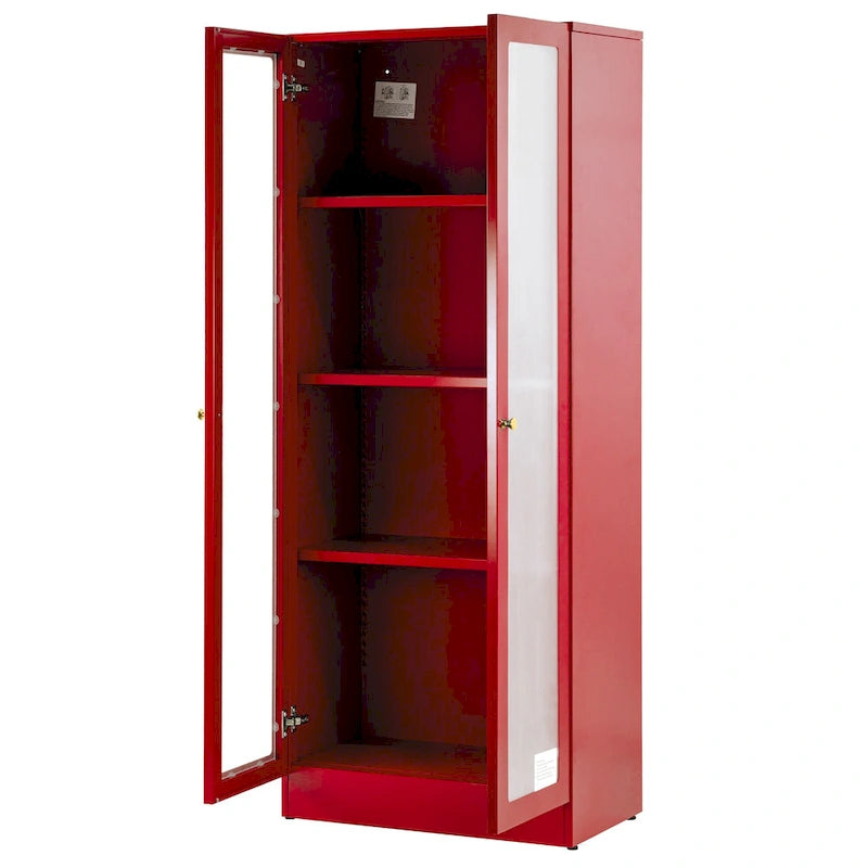 Meuble métallique rouge à portes françaises de 150 cm