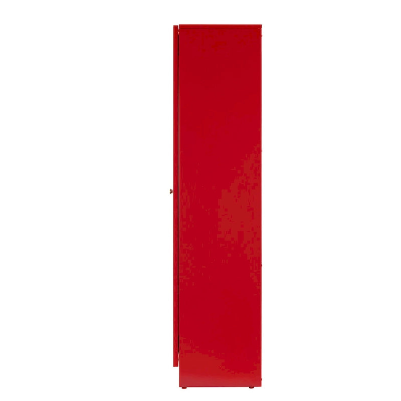 Meuble métallique rouge à portes françaises de 150 cm