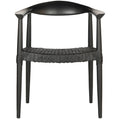 Chaise de salle à manger à accoudoirs tissée Rétro - 25L x 19P x 31H