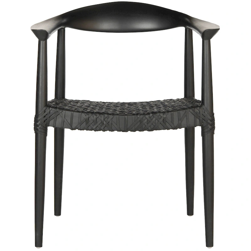 Chaise de salle à manger à accoudoirs tissée Rétro - 25L x 19P x 31H