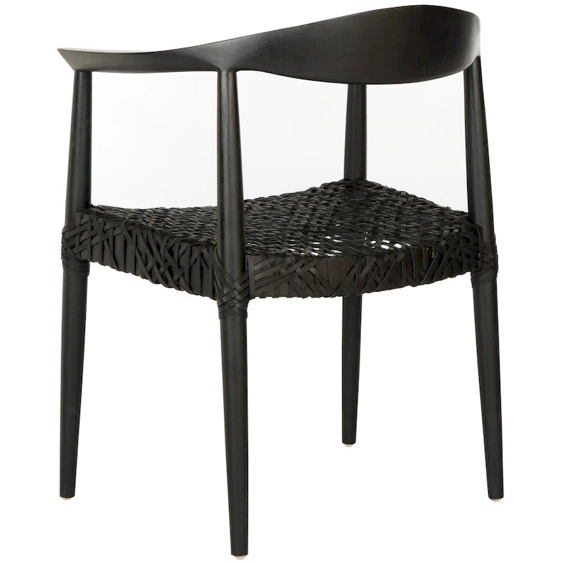 Chaise de salle à manger à accoudoirs tissée Rétro - 25L x 19P x 31H