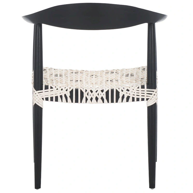 Chaise de salle à manger à accoudoirs tissée Rétro - 25L x 19P x 31H