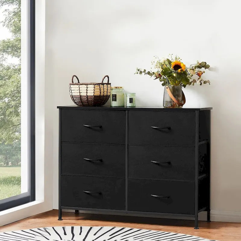 Commode à 6 tiroirs, meuble de rangement pour chambre et salon