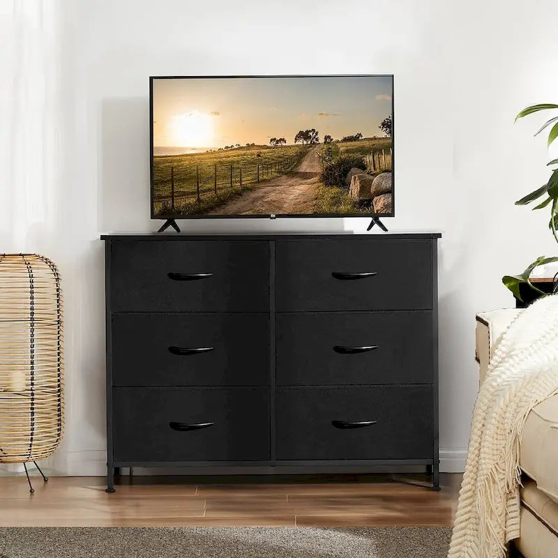 Commode à 6 tiroirs, meuble de rangement pour chambre et salon