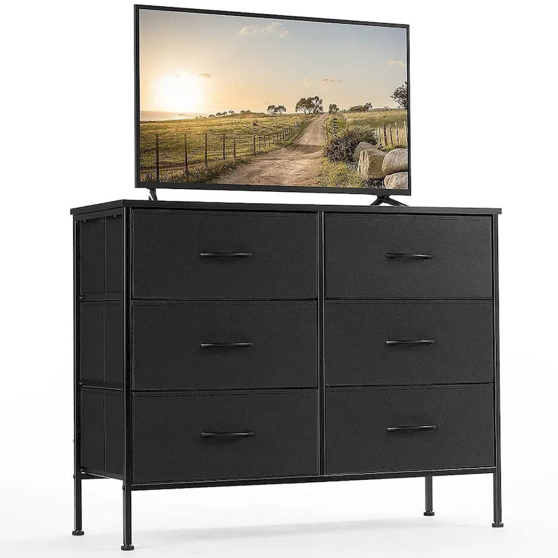 Commode à 6 tiroirs, meuble de rangement pour chambre et salon