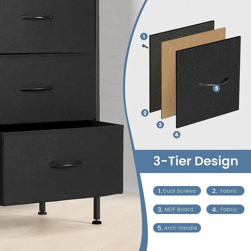 Commode à 6 tiroirs, meuble de rangement pour chambre et salon