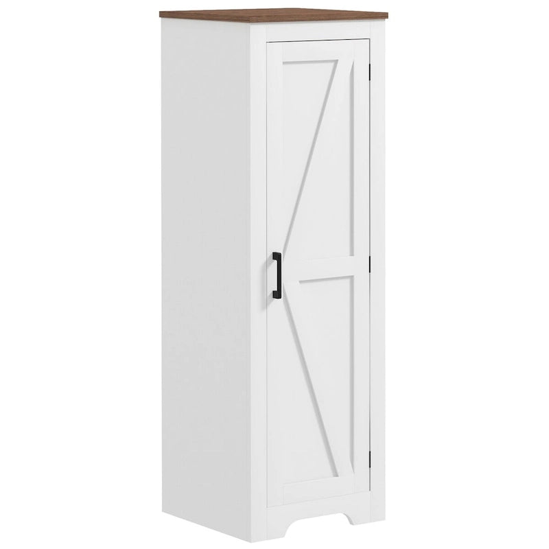 Meuble de rangement à 4 niveaux avec étagère réglable, porte de grange simple