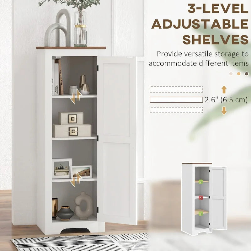 Meuble de rangement à 4 niveaux avec étagère réglable, porte de grange simple