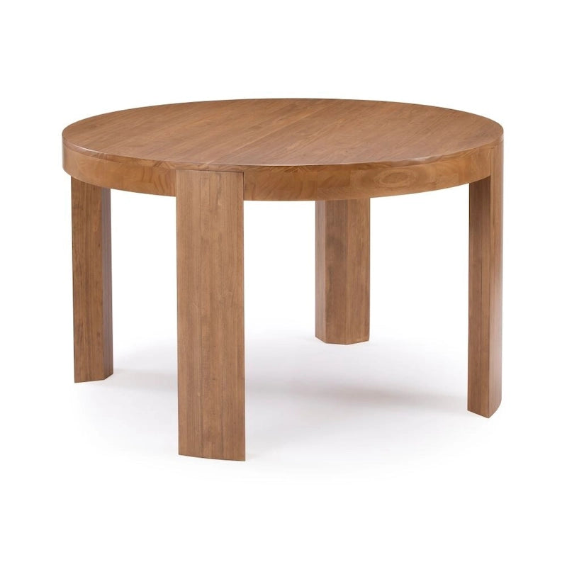 Table à manger ronde en bois massif de 119 cm