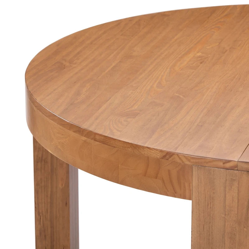 Table à manger ronde en bois massif de 119 cm