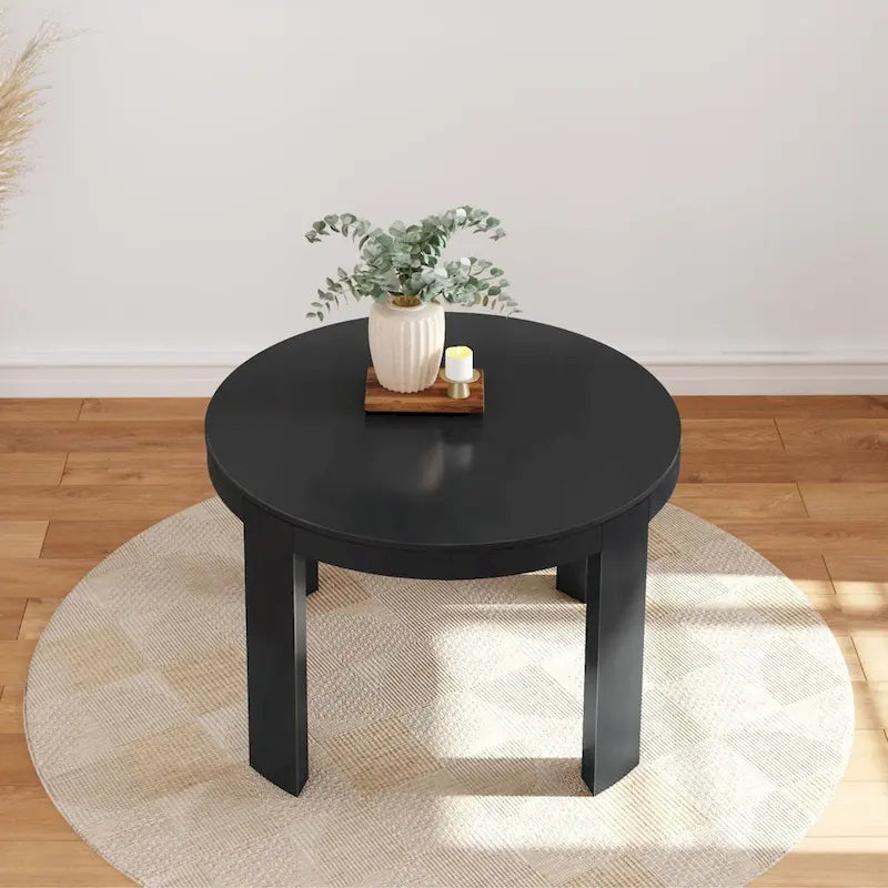 Table à manger ronde en bois massif de 119 cm