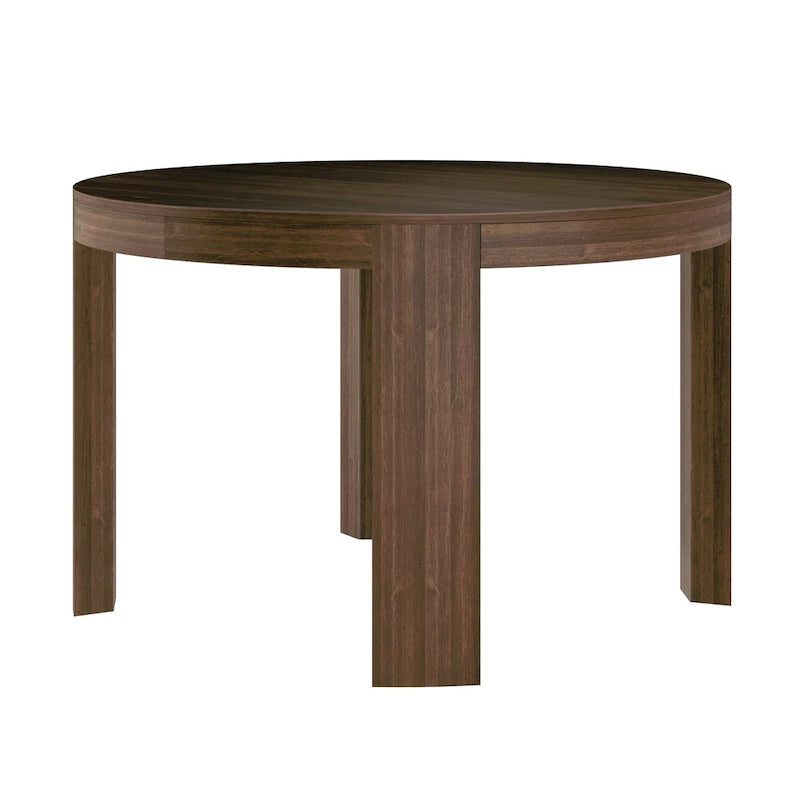 Table à manger ronde en bois massif de 119 cm