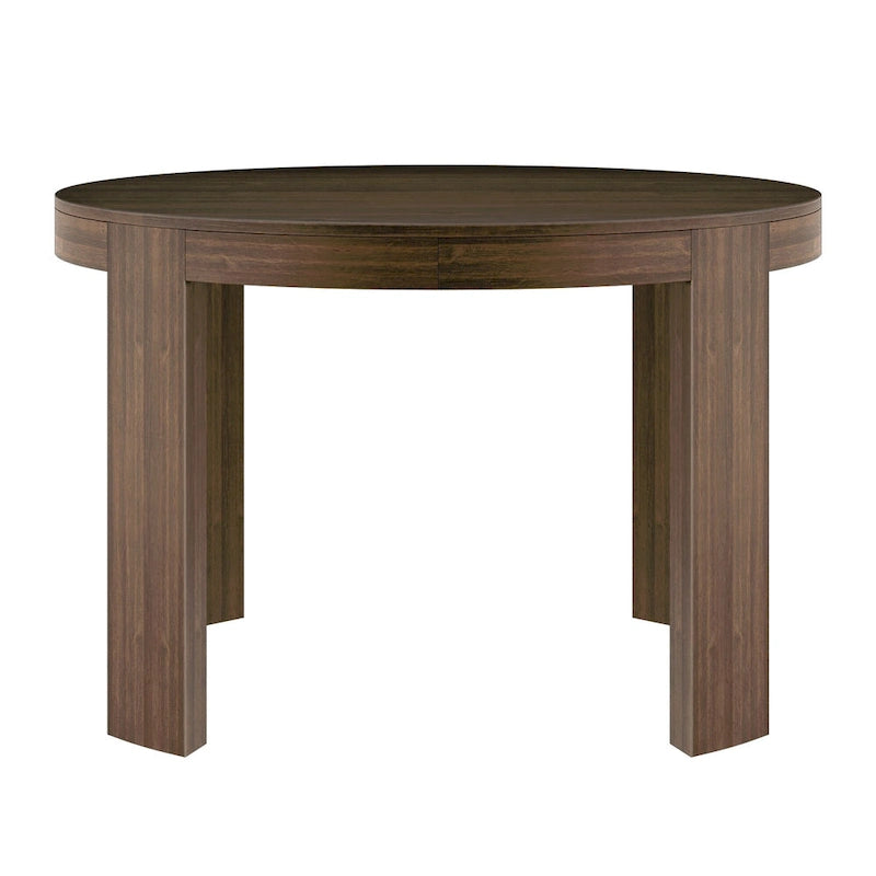 Table à manger ronde en bois massif de 119 cm