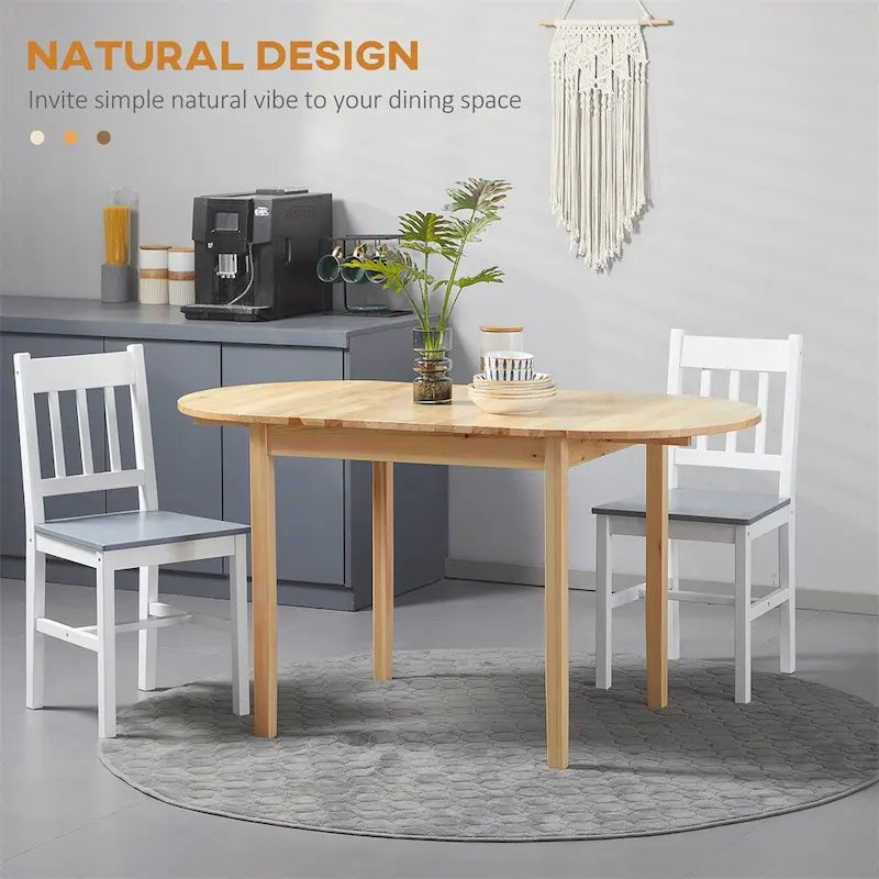 Table à manger pliante en bois massif à abattants de 55"