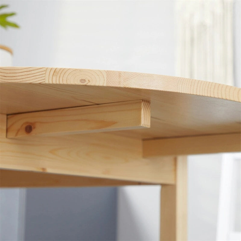 Table à manger pliante en bois massif à abattants de 55"