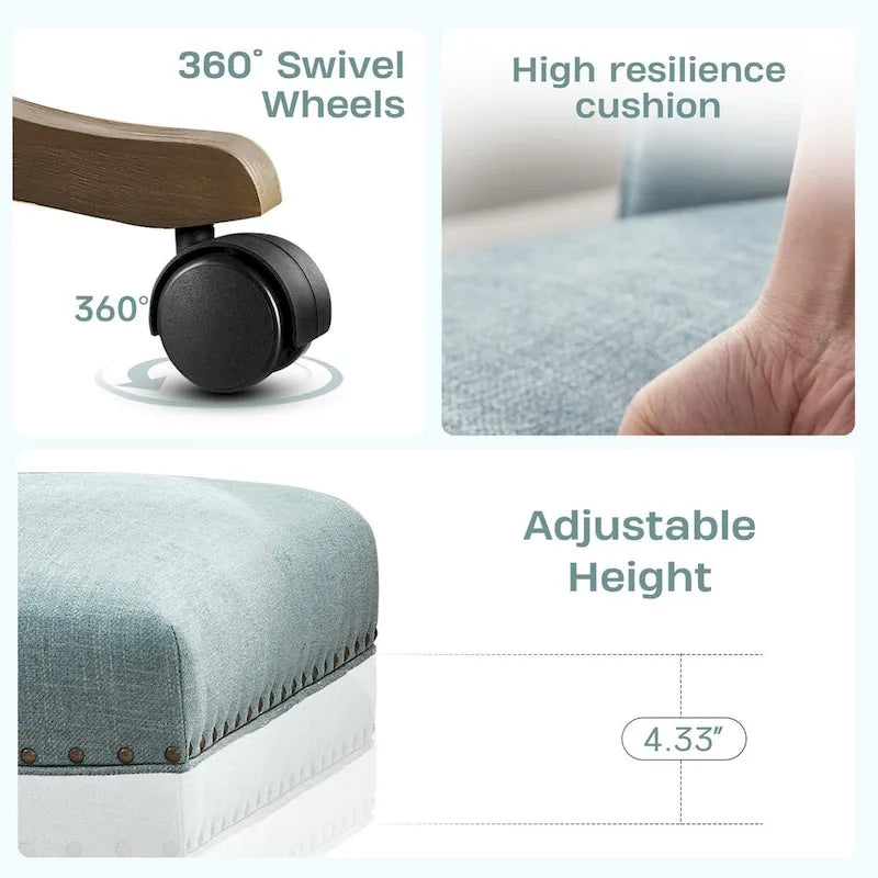 Chaise de bureau à roulettes, pivotante à 360°