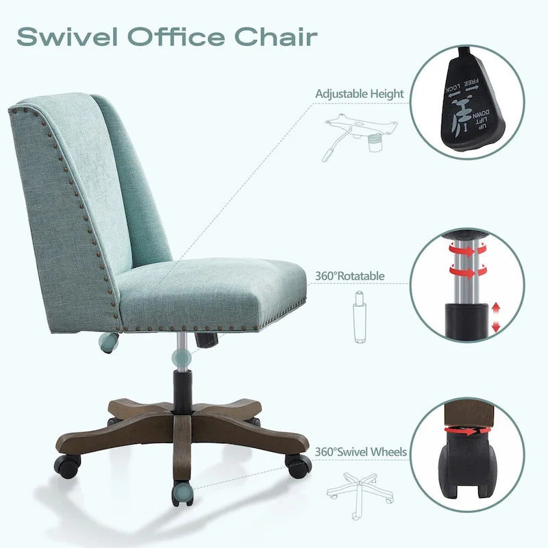 Chaise de bureau à roulettes, pivotante à 360°