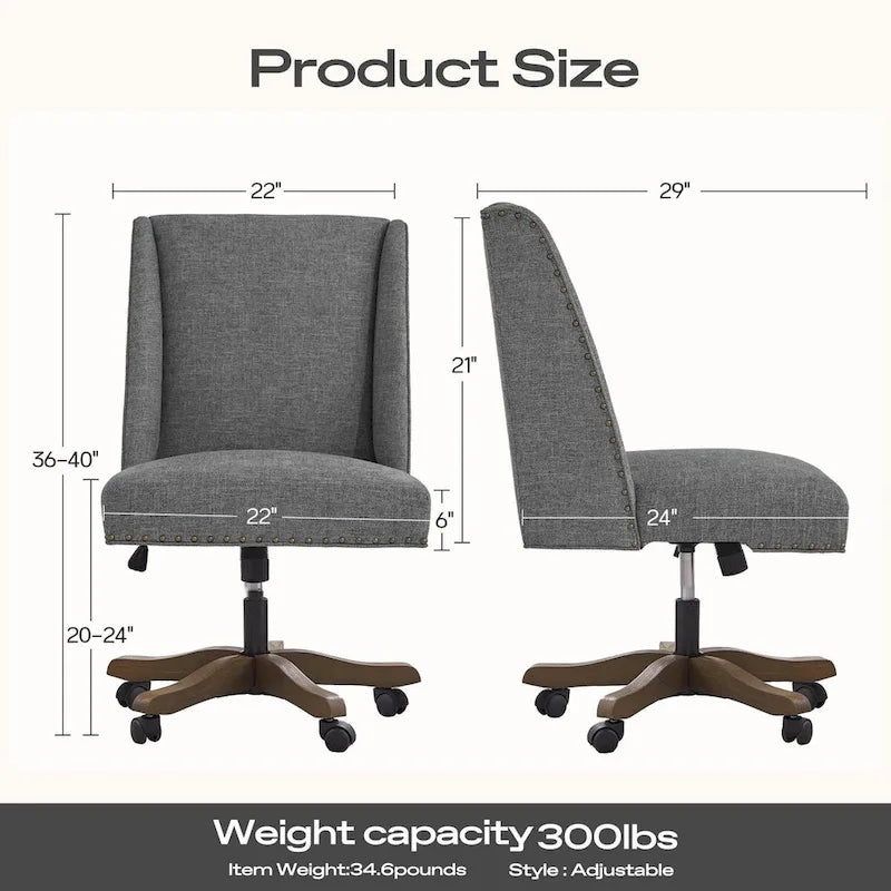 Chaise de bureau à roulettes, pivotante à 360°
