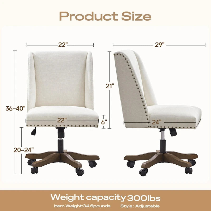 Chaise de bureau à roulettes, pivotante à 360°