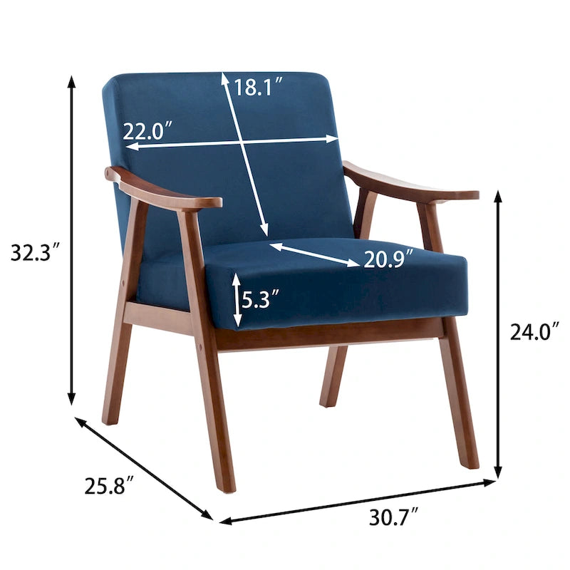 Fauteuil d'appoint avec coussin en velours