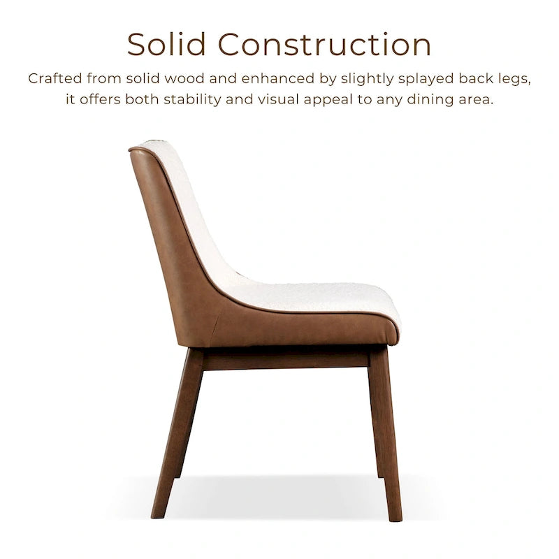 Chaise de salle à manger à dossier haut de style milieu de siècle