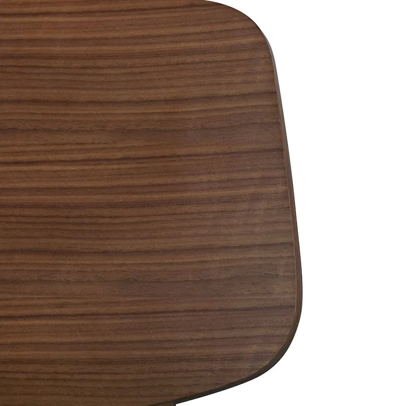 Chaise de salle à manger en noyer du milieu du siècle avec assise en bouclette