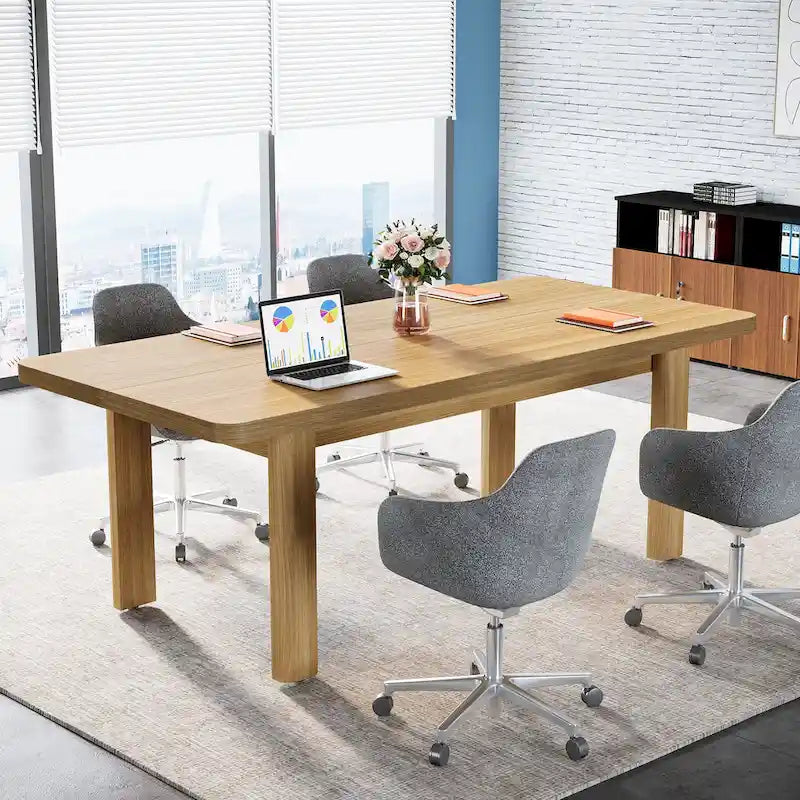 Grand bureau de 160 cm avec pieds en bois massif
