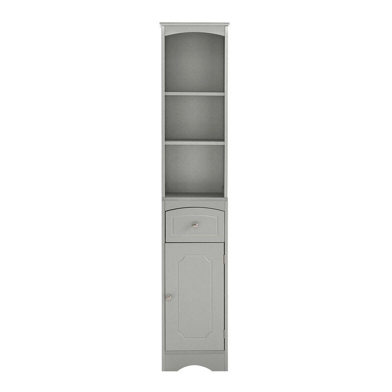 Meuble de rangement de salle de bain autoportant de 170 cm avec tiroir, porte et étagères réglables